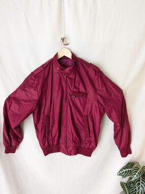 Men's Burgundy Bomber Jacket